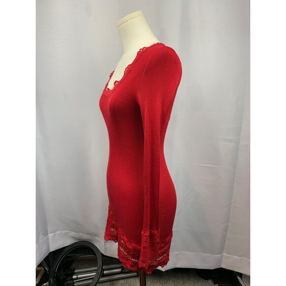Women’s Rosemunde Red Long Sleeve Lace Top Size M - Picture 4 of 7